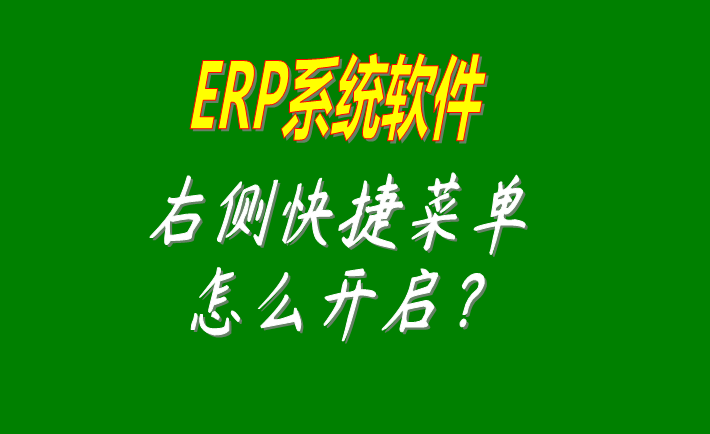 erp系統軟件工業(yè)版主操作界面右邊的快捷菜單是否顯示的設置方